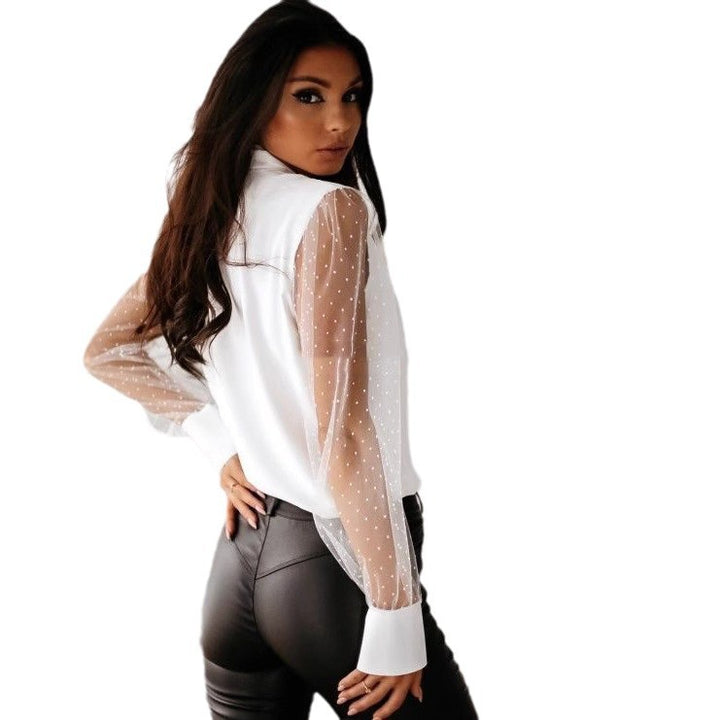 Women Elegant blouse with transparent sleeves Lune London