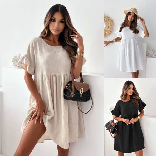 Chic and stylish women's fluid cotton babydoll dress