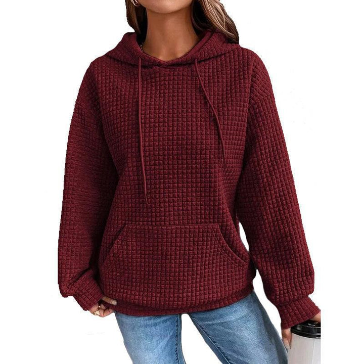 Casual hoodie for women with textured surface and practical kangaroo pocket Lune London