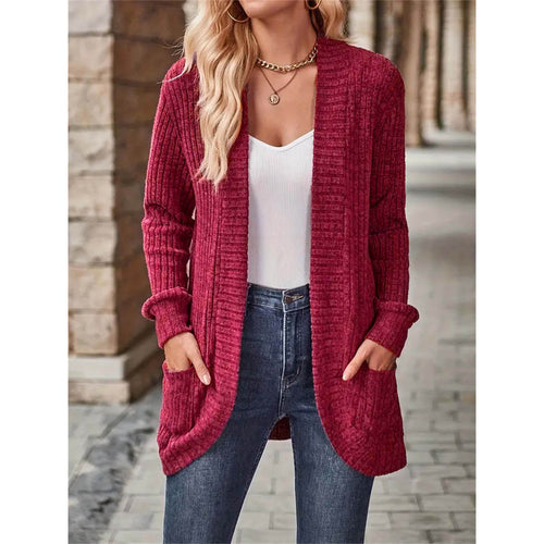 Knitted jacket for women with long sleeves and textured design Lune London