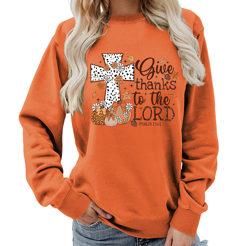 Sweat-shirt pour femmes avec impression croisée créative et design automnal Chic & Stil