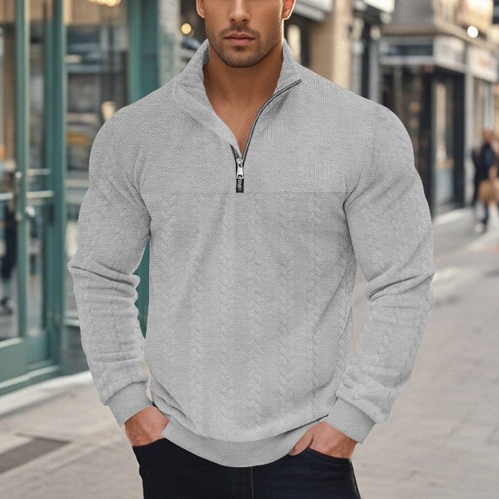 Stylish high-neck fleece sweater for men with粗糙针织图案 Lune London