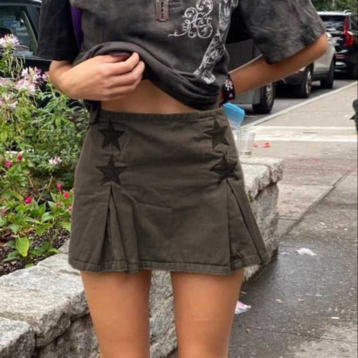 Mini skirt for women with structured star details and high-quality material Lune London