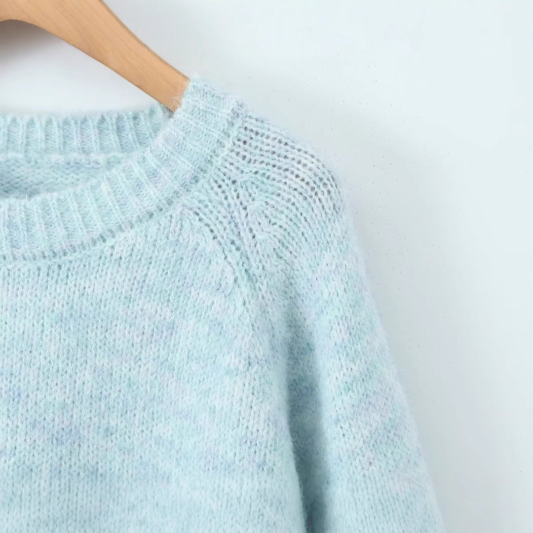 Pull en tricot confortable pour femmes avec col rond
