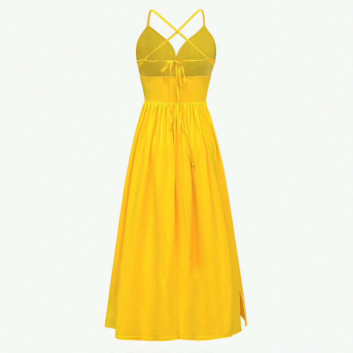 Robe maxi femme avec décolleté en V profond et fente latérale sexy Chic & Stil