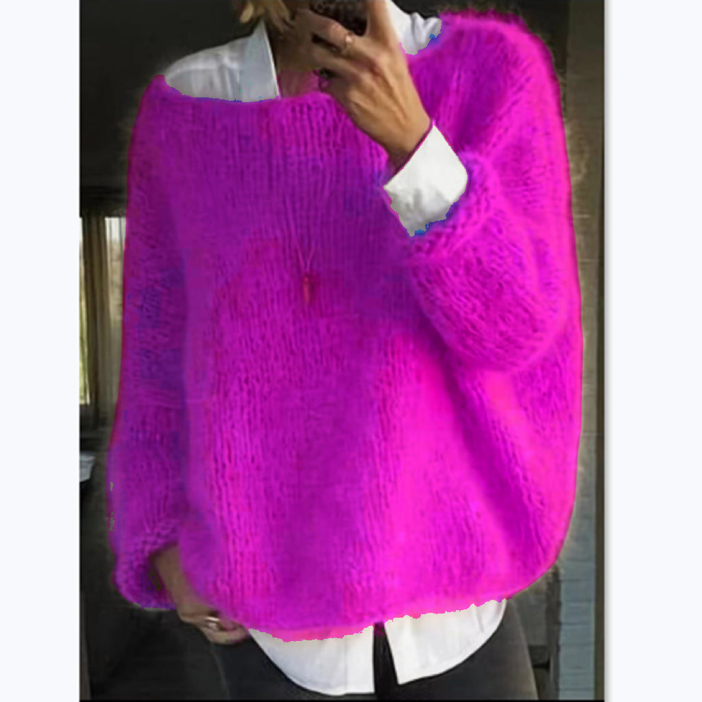 Women's Cozy Oversized Pullover with Boat Neck Lune London