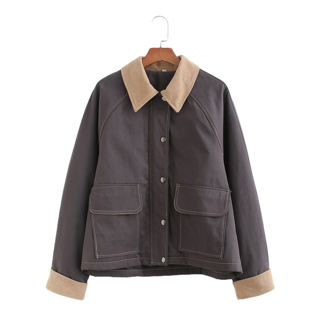 Fashionable women’s jacket with corded collar and practical pockets Lune London