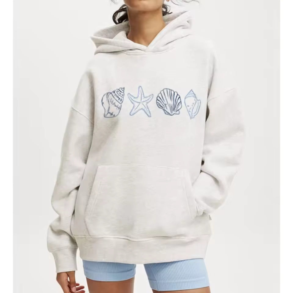 Women's hoodie with maritime motif and soft fabric Chic & Stil