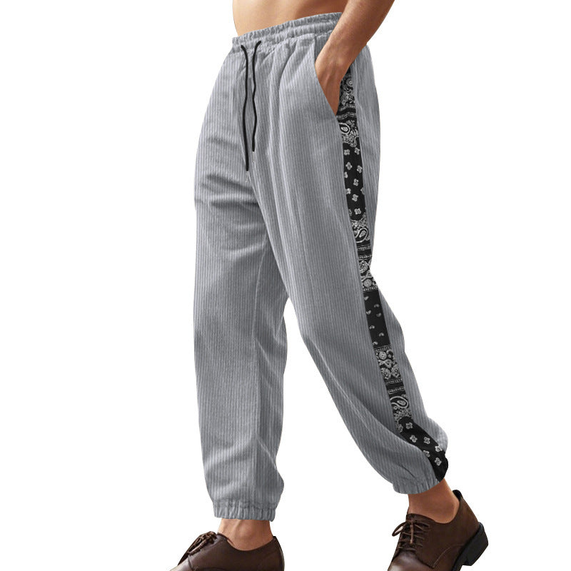 Casual cargo pants for men with elastic waistband and printed side details Lune London