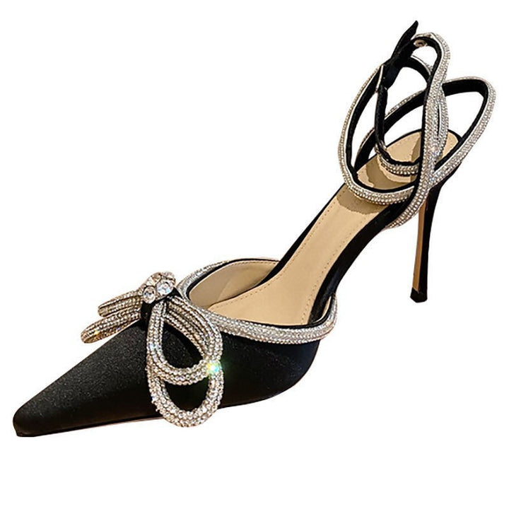 Elegant ladies' high heel sandals with sparkling jewel detail Lune London
