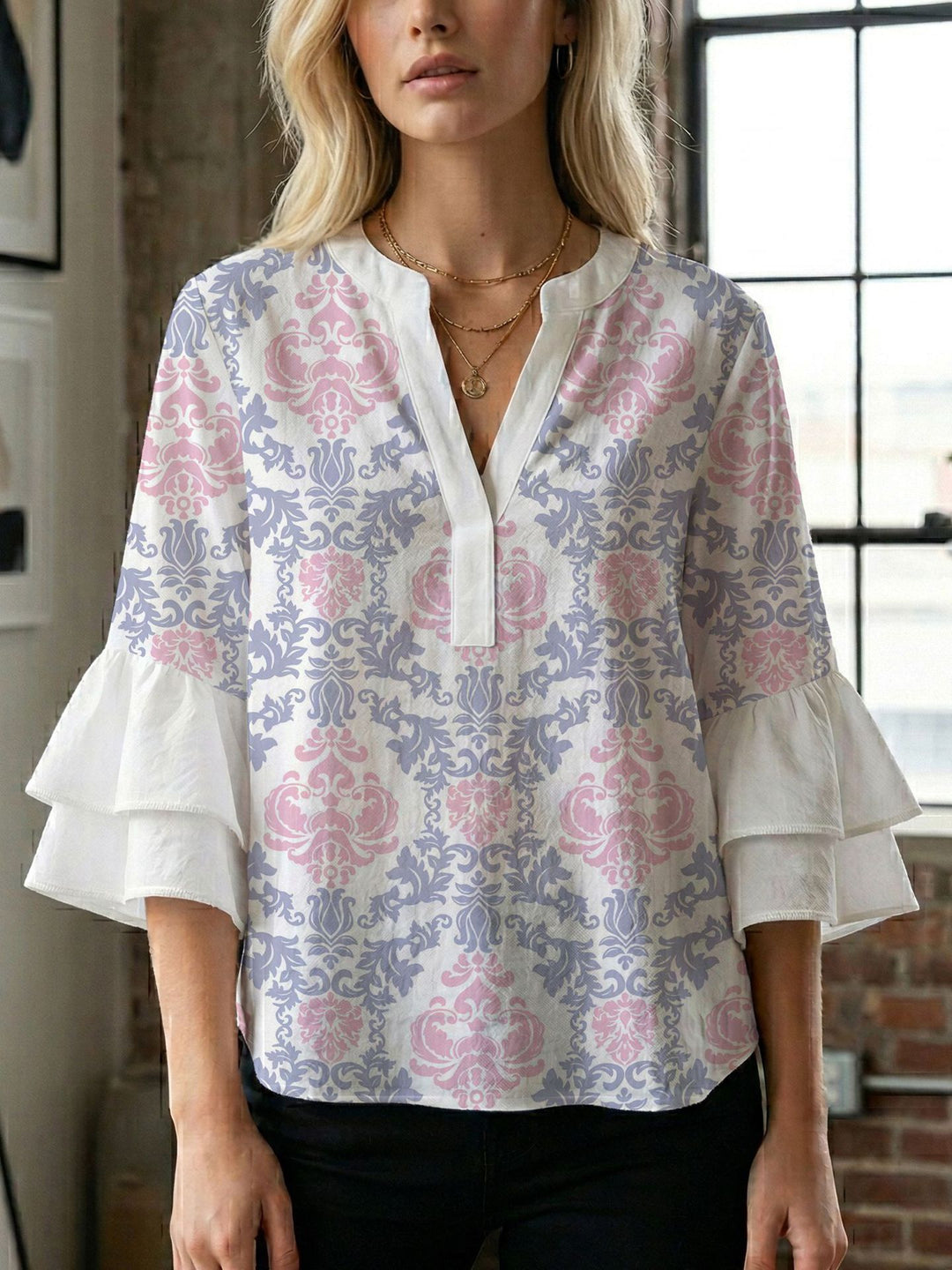 Ladies blouse with beautiful floral design Lune London