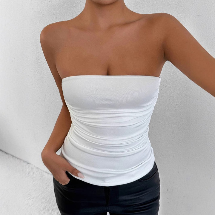 Women figure-enhancing bandeau top with sophisticated gathering elements Lune London
