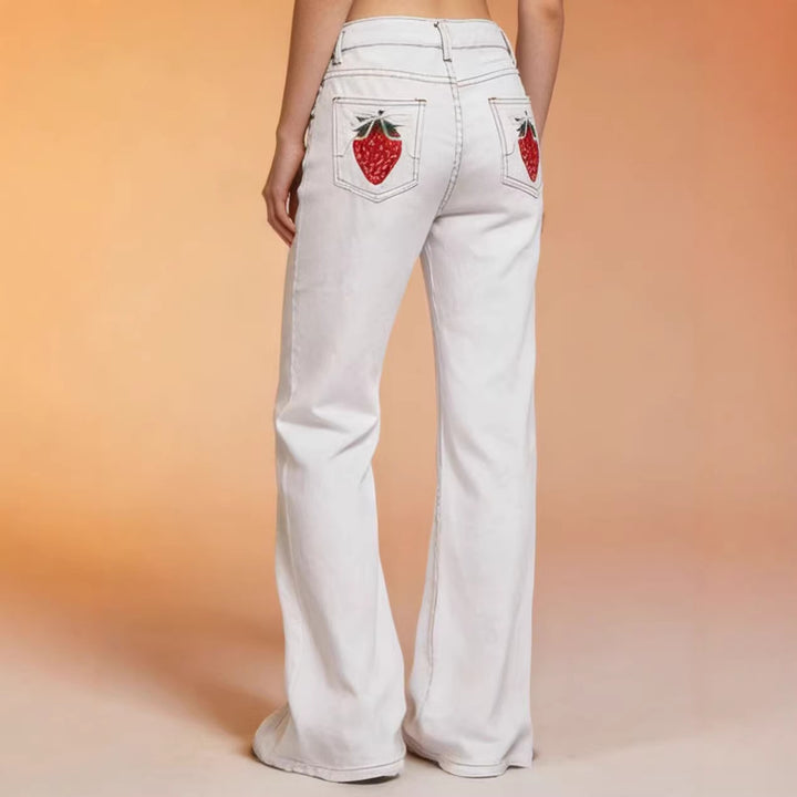 Women Flared Jeans with High Waist and Elegant Seam Details Lune London