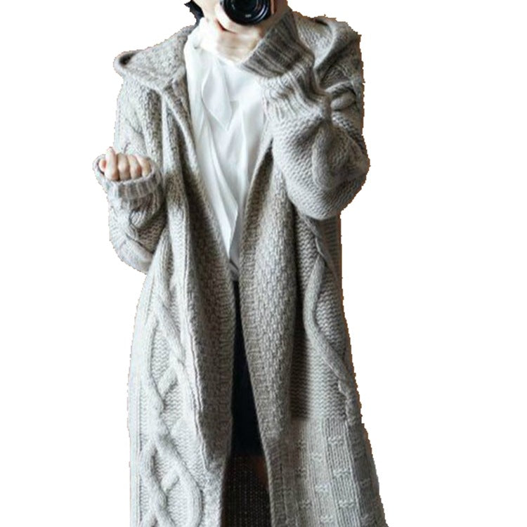 Women's knitted coat with versatile hood design and comfortable fit Lune London