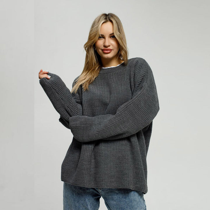 Pull épais en tricot pour femmes avec une coupe décontractée et des inserts de manches généreux Chic & Stil