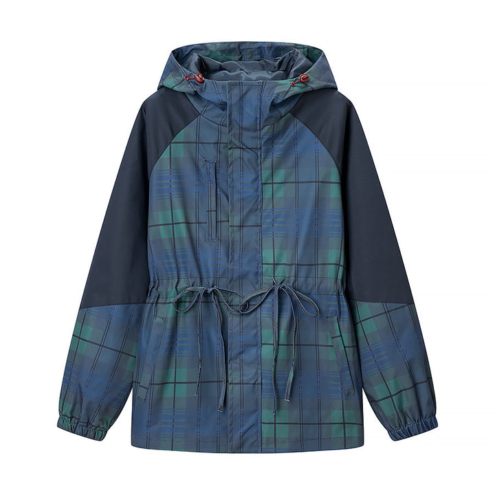 Veste décontractée pour femme avec un motif à carreaux tendance et ceinture ajustable Chic & Stil