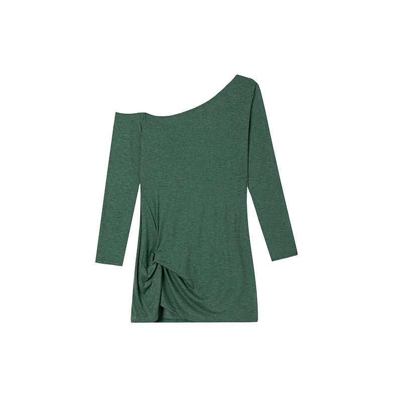 Ladies asymmetrical chic knot front top