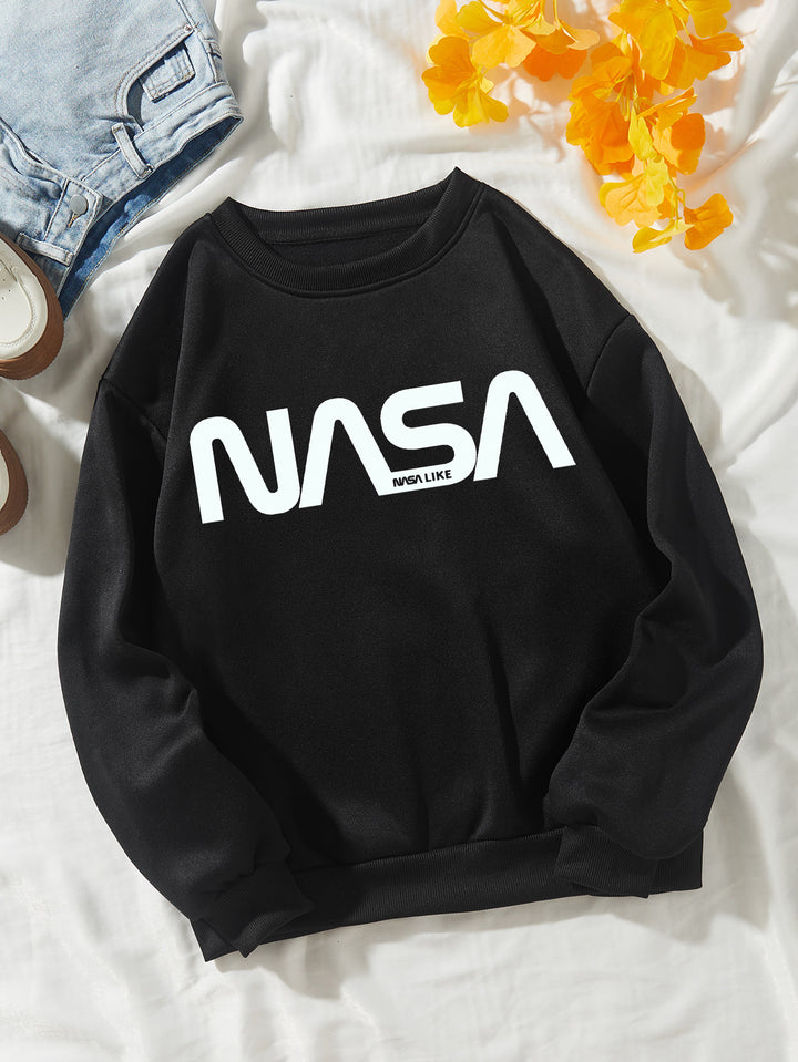 Women's casual sweatshirt with grand NASA logo Chic & Stil