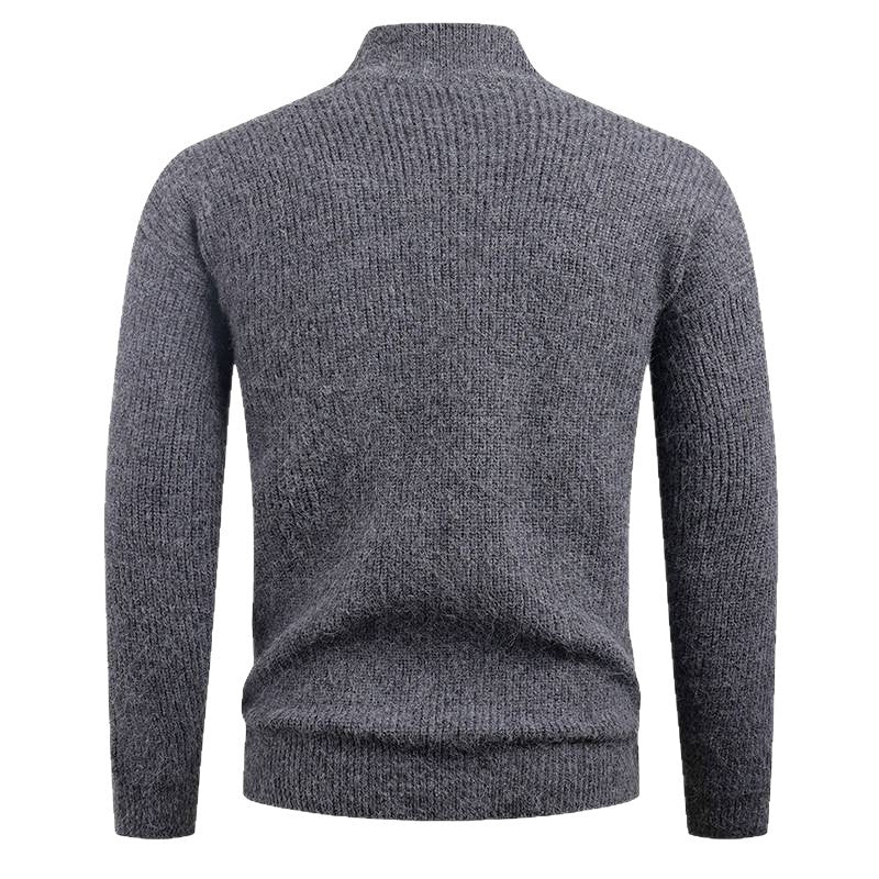 High collar sweater for men with decorative zip Lune London