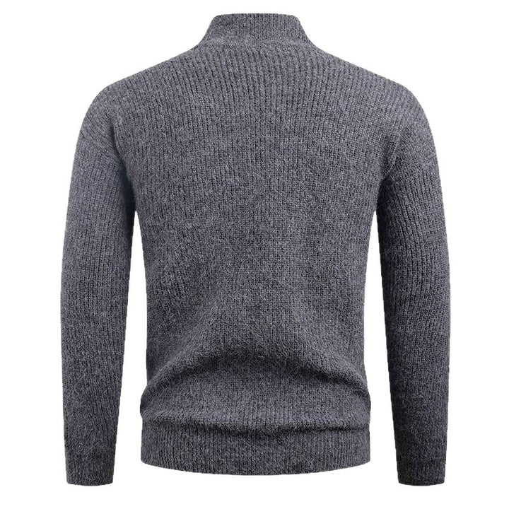 High collar sweater for men with decorative zip Lune London