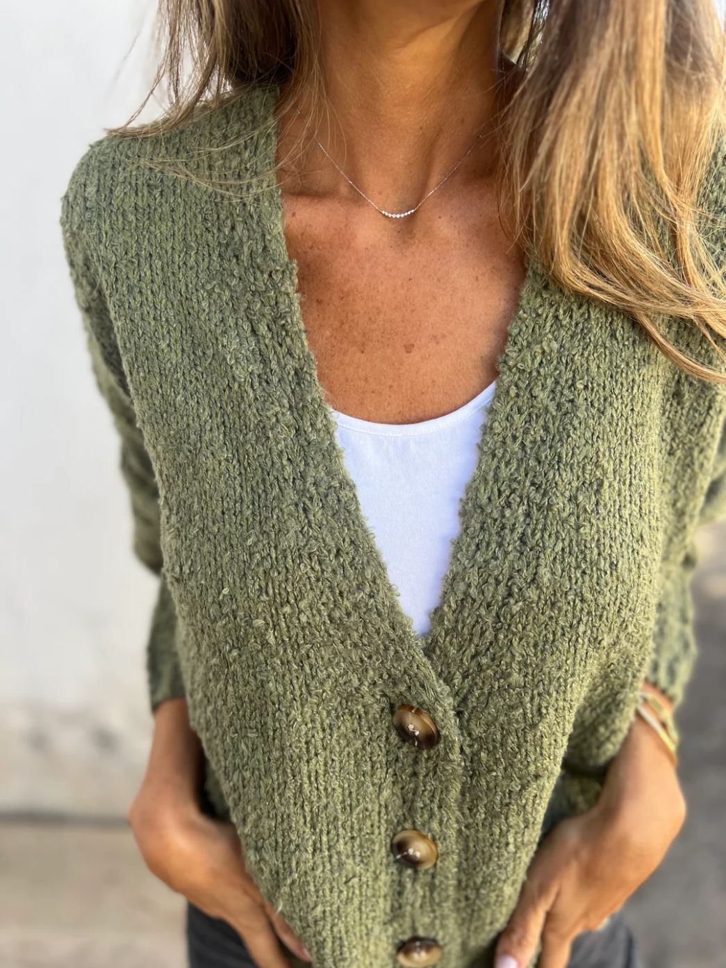 Ladies Comfortable Knit Vest with Chic and Stylish Button Details