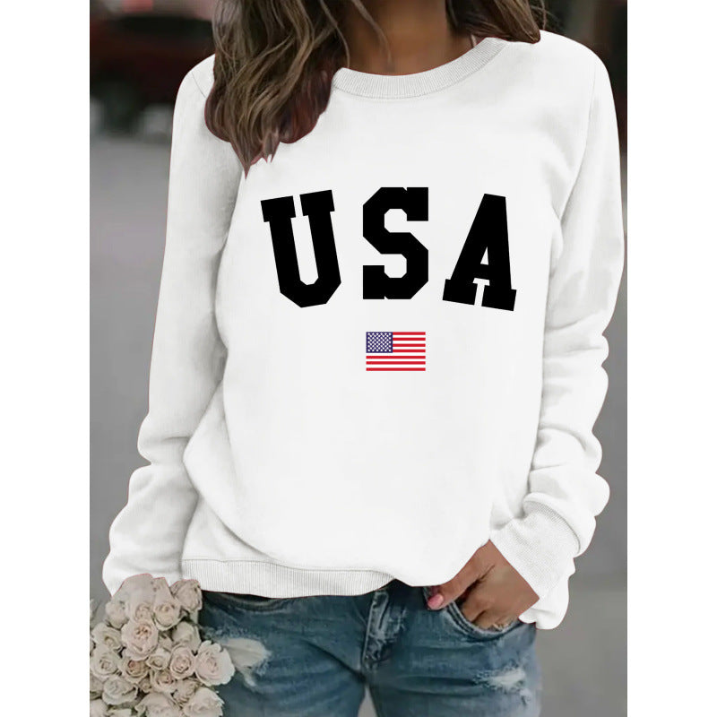 Women's sweatshirt with modern USA statement and cozy fit Lune London