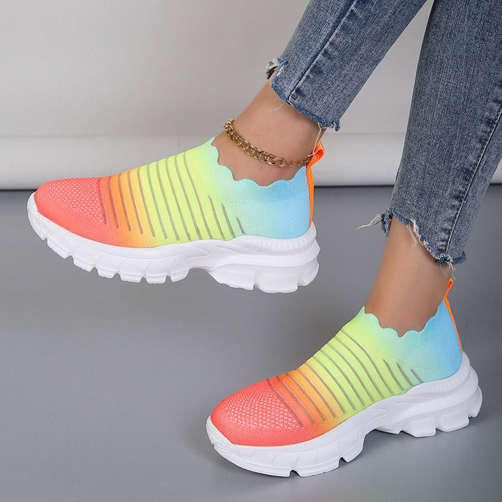Lune London Women's Sporty Slip-On Sneakers with an innovative color gradient