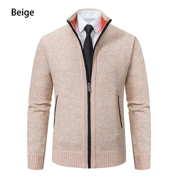 Men's knit jacket with high collar and full zip Lune London
