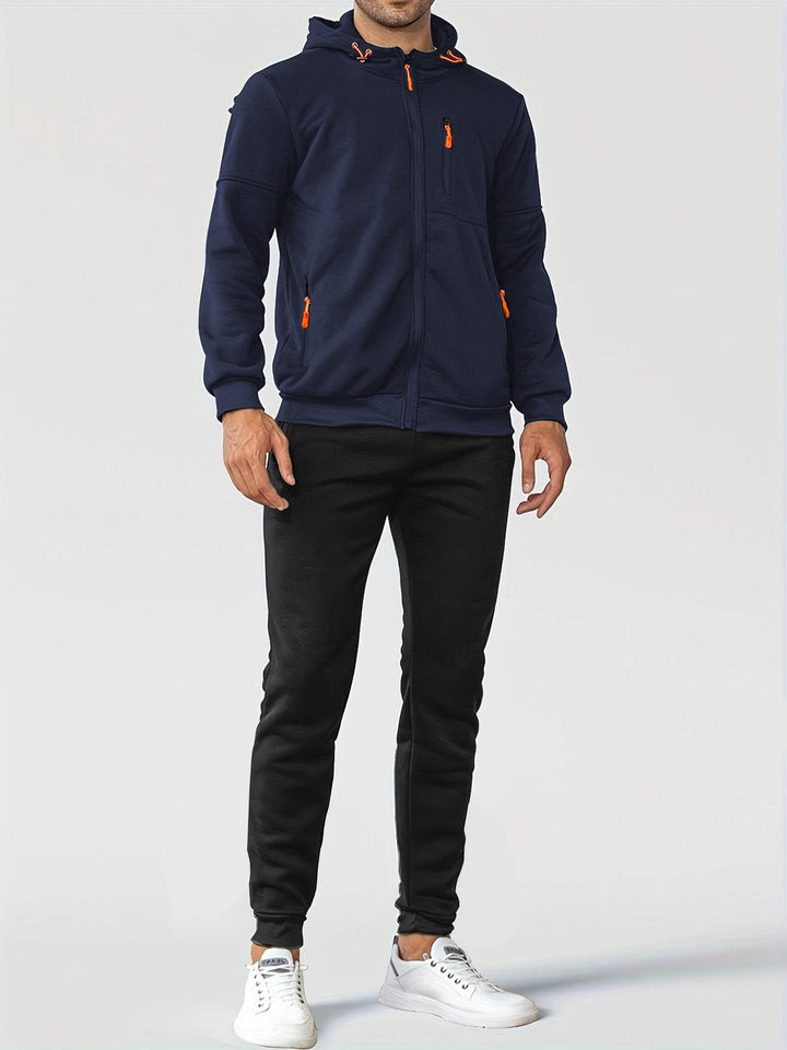 Men's sporty fleece jacket with practical zip pockets Lune London