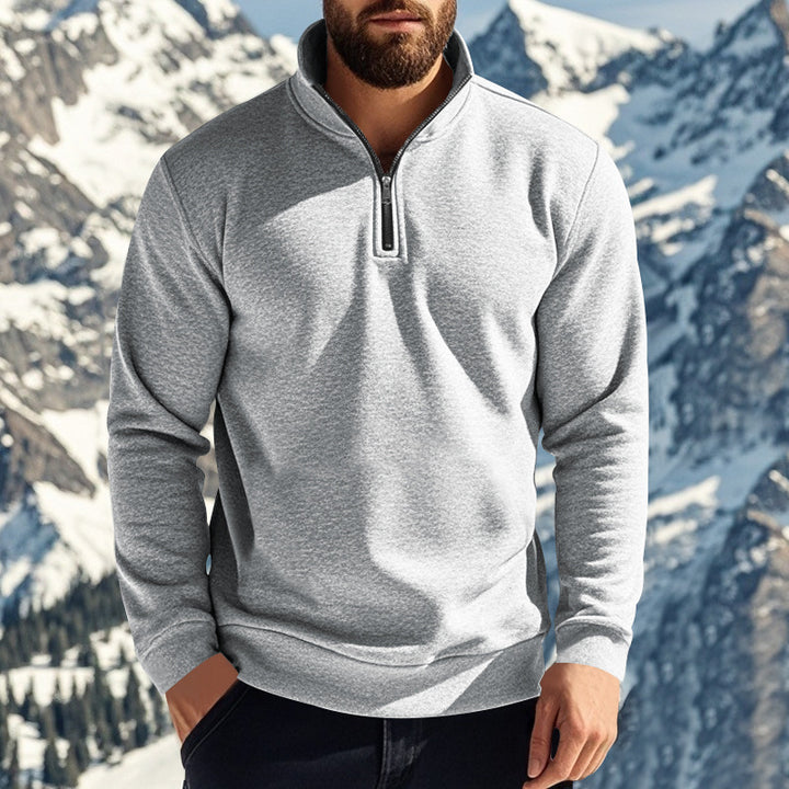 Fleece pullover for men with half-zip Lune London