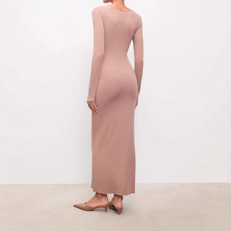 Ladies Elegant Maxi Dress with Long Sleeves in High Quality Jersey Lune London