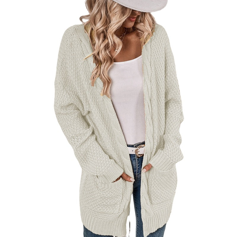 Casual cardigan for women with deep pockets and crinkled design Lune London