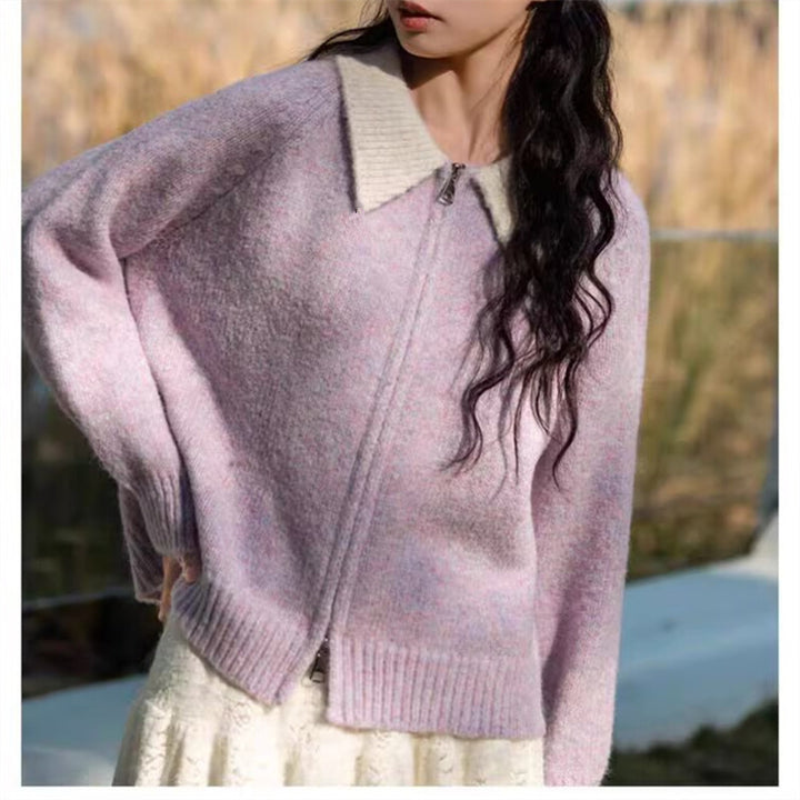 Cardigan pour femmes avec col haut et coupe asymétrique Chic & Stil