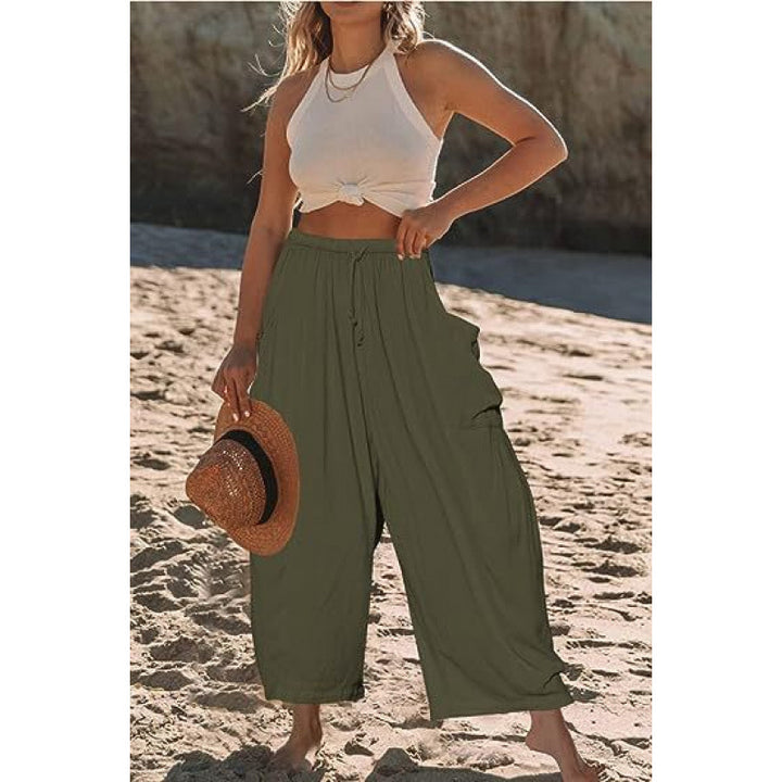 Casual harem pants for women with practical side pockets and loose fit Lune London
