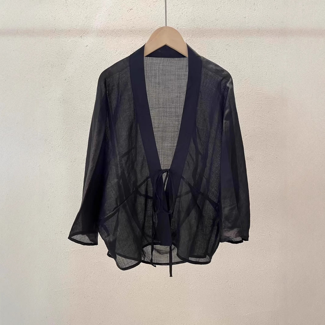 Women Lightweight Sheer Wrap Jacket Lune London