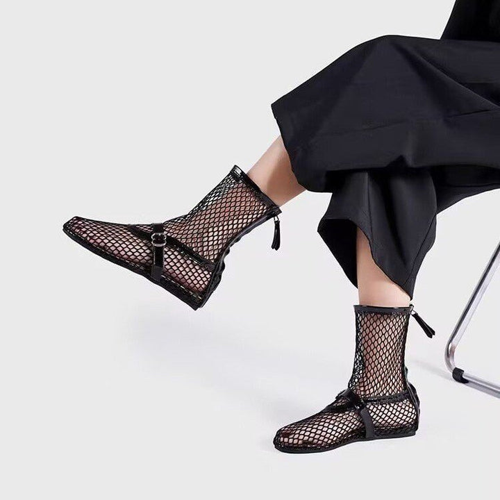 Mesh boots for women with fashionable accents and comfortable lining Lune London