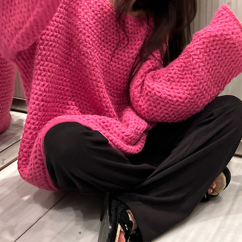 Pull surdimensionné en tricot épais pour femmes avec coupe large Chic & Stil