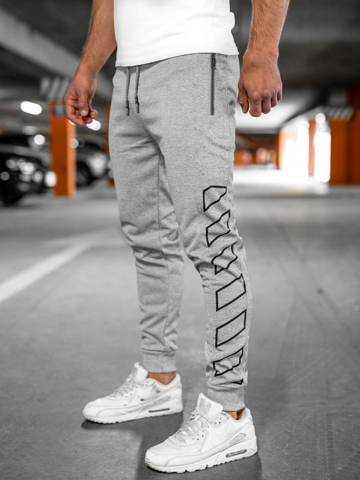 Slim fit sporty jogger pants for men with side zipper Lune London