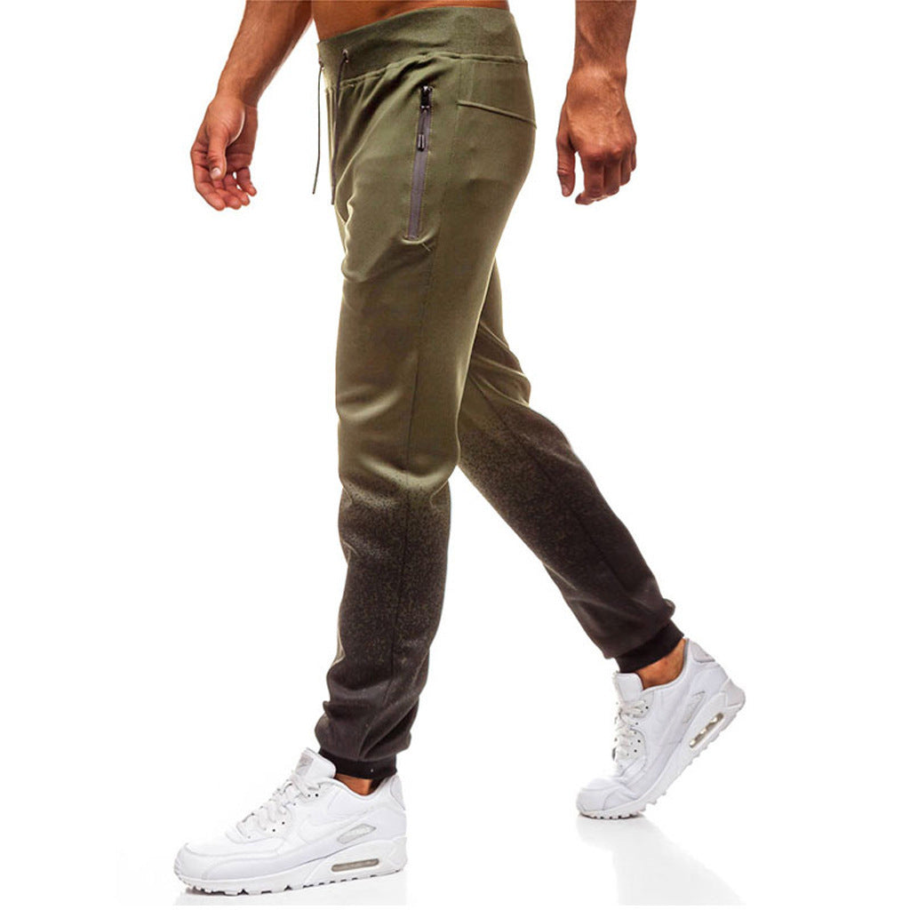 Men's sporty jogger pants with refined color gradient and practical zippered pockets Lune London
