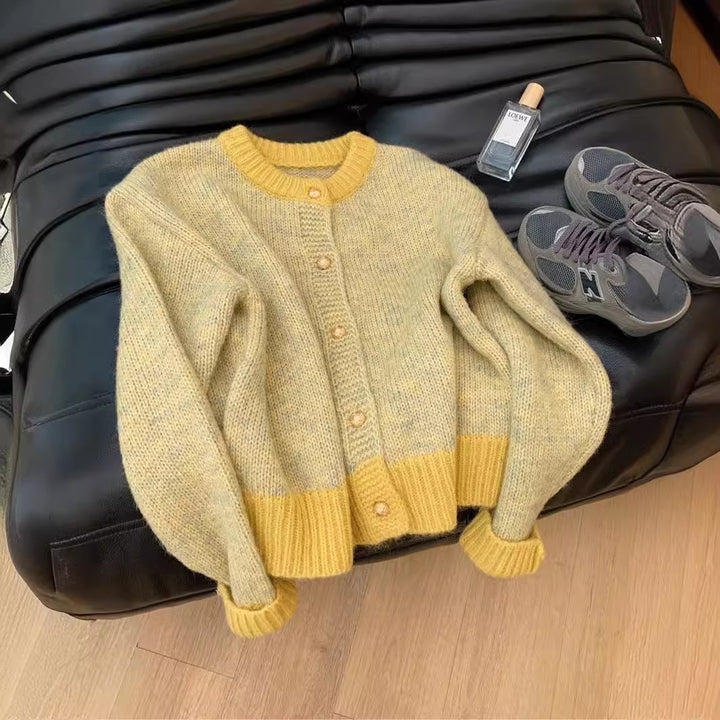 Knit cardigan for ladies with decorative pearl buttons Lune London