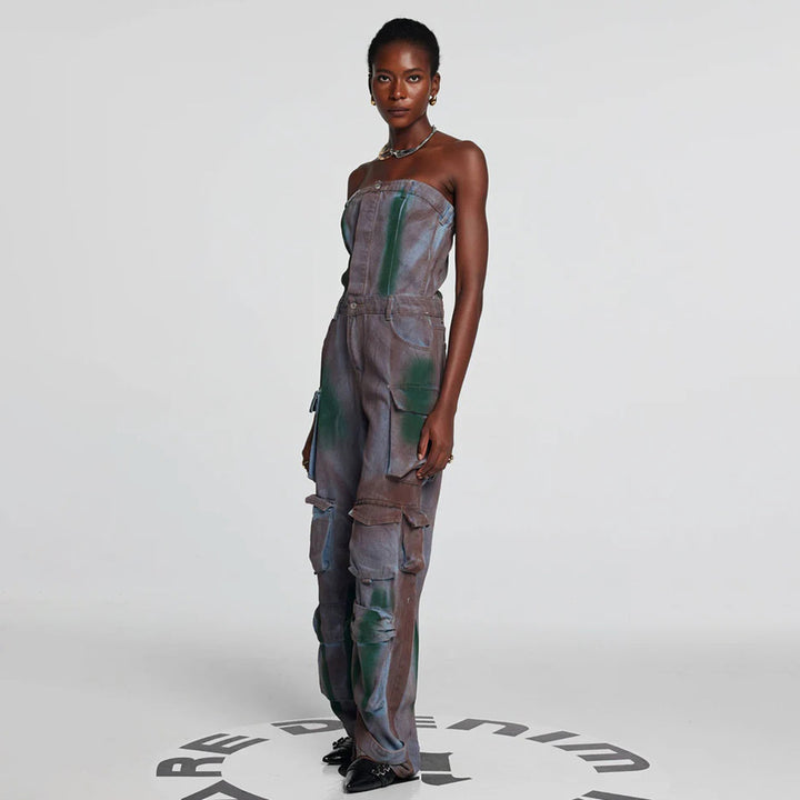 Women's cargo overalls with a versatile pocket design and elastic waist Lune London