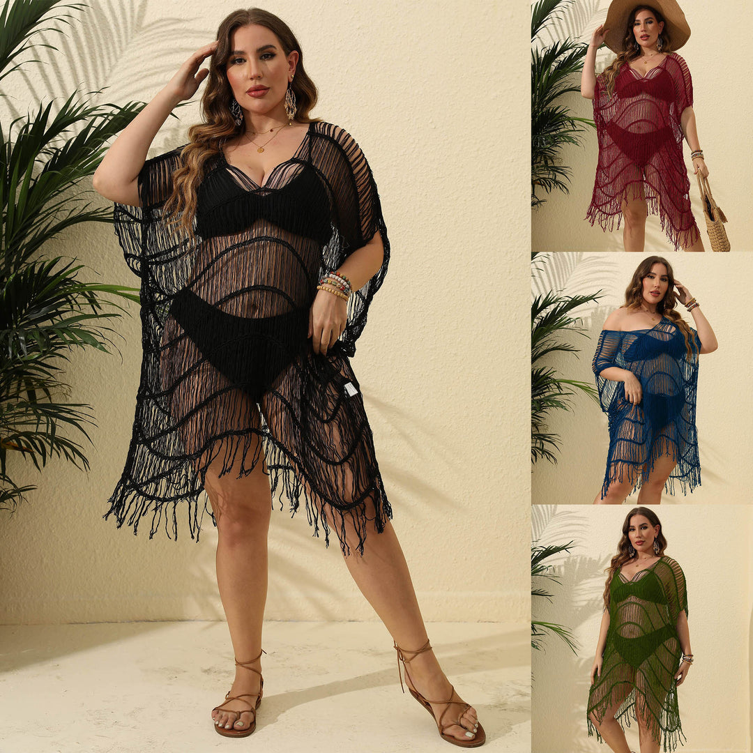 Transparent fringe beach dresses for women sleeveless Cover-Up Lune London
