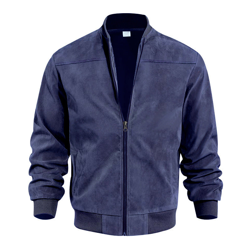 Trendy bomber jacket for men in high-quality synthetic leather and with elastic cuffs Lune London