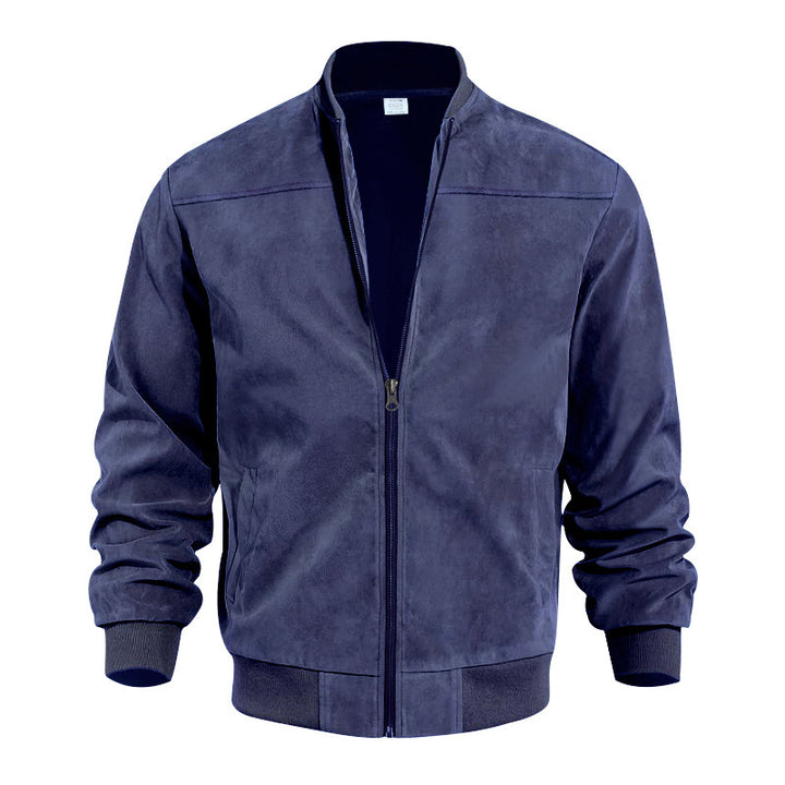 Trendy bomber jacket for men in high-quality synthetic leather and with elastic cuffs Lune London