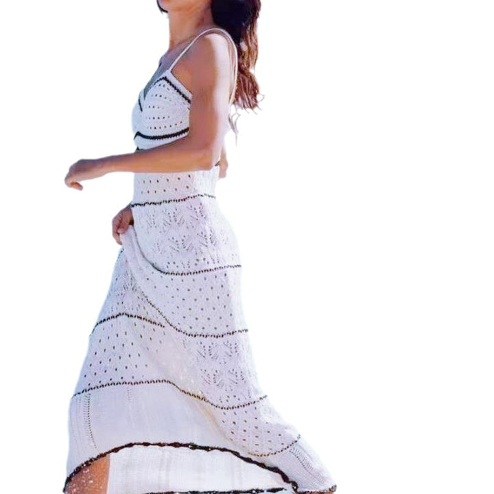 Maxi crochet dress for ladies with a flowing cut and refined details Lune London