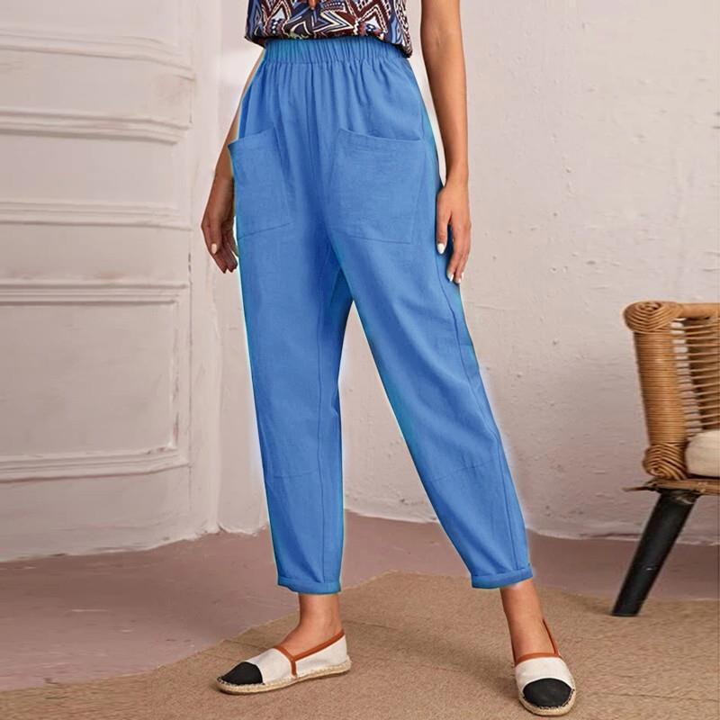 Comfortable pants for ladies with elastic waist and practical pockets Lune London