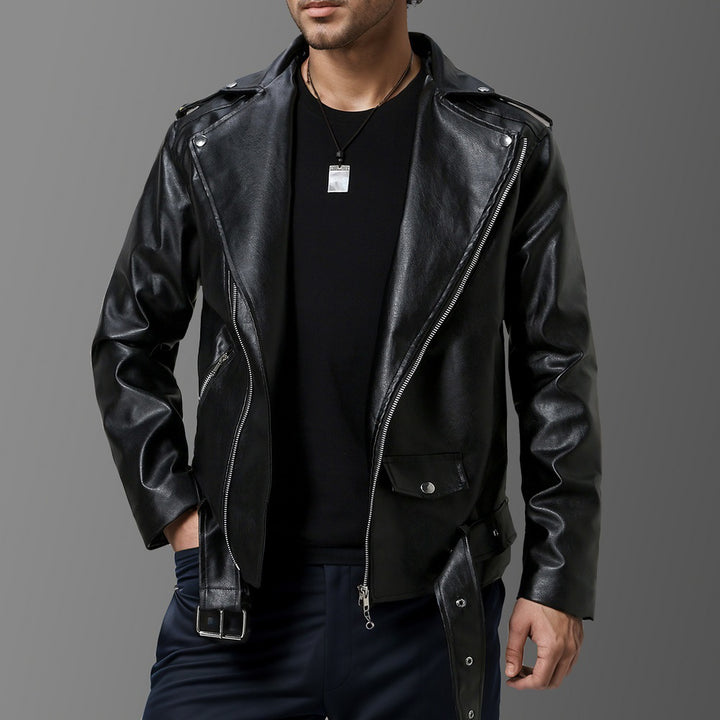 Stylish biker jacket for men in genuine leather Lune London