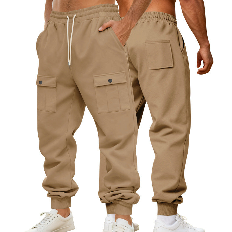 Men's Cargo Jogging Pants with Elastic Waistband and Functional Pockets Lune London