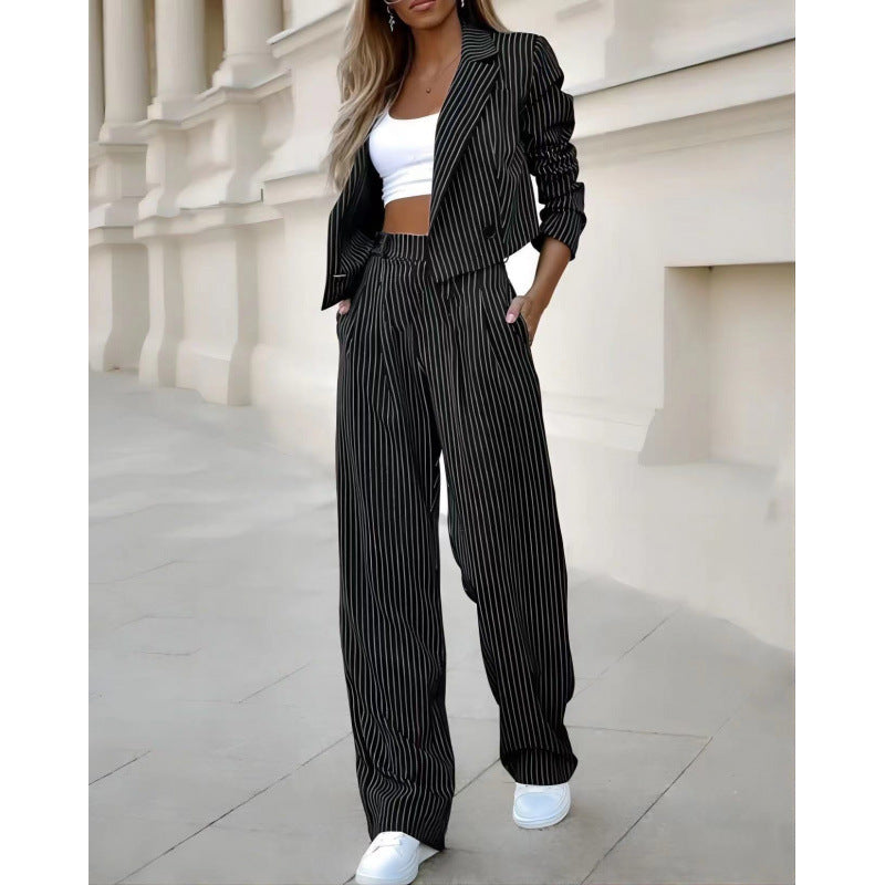 Ladies trendy checked jacket with matching soft trousers Lune London