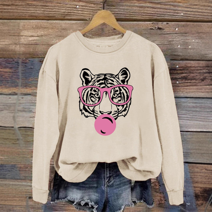 Sweat-shirt pour femmes avec design de tigre créatif et coupe décontractée Chic & Stil